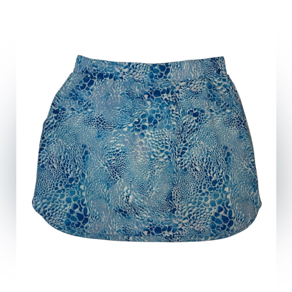 Calia Women's 16" Length Birdie Athletic Skort Blue Turtle Print size small